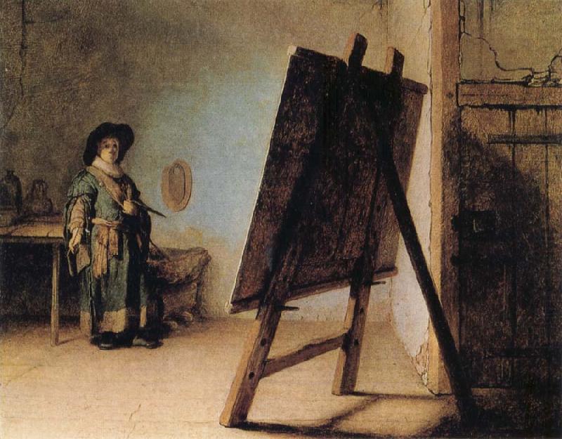 REMBRANDT Harmenszoon van Rijn The Artist in his Studio china oil painting image